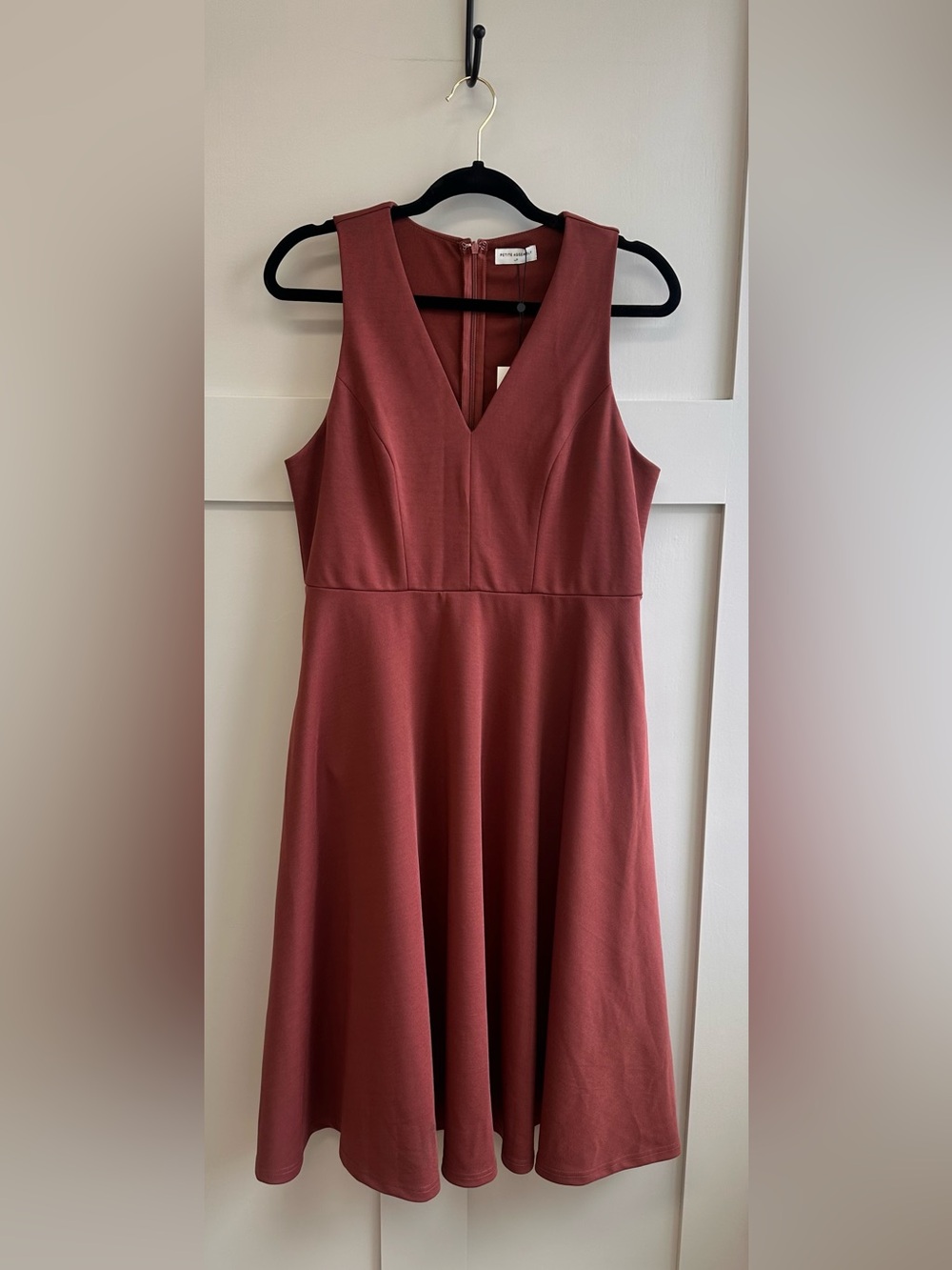 V-Neck Sleeveless Midi Dress in Brick Red by A New Day